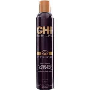 CHI Deep Brilliance Olive & Monoi Optimum Finish Flexible Hold Spray - elastīgas fiksācijas matu laka, 284g