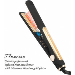 FLUARION Classics Professional Infrared Hair Straightener with 3D mirror titanium plates