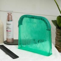 CARELIKA Beauty Bag - kosmētikas somiņa, caurspīdīgi zaļa