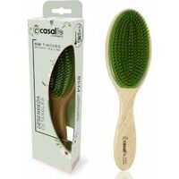 Casalfe smooth brush Natural wood brush - vidēji liela ovāla dažāda augstuma matu suka + galvas masāža