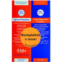 Komplekts: BIOAPTA Aptasol Bambini 50+ un Lenitivo atvēsinošs pieniņš pēc sauļošanās