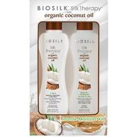 BioSilk Silk Therapy Organic Coconut Intense Moisture Kit - intensīvi mitrinošs matu un ķermeņa kosmētikas komplekts