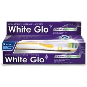 White Glo 2in1 Whitening Toothpaste with Mouthwash - Divi vienā balinošas zobu pastas un mutes skalojamā līdzekļa komplekts